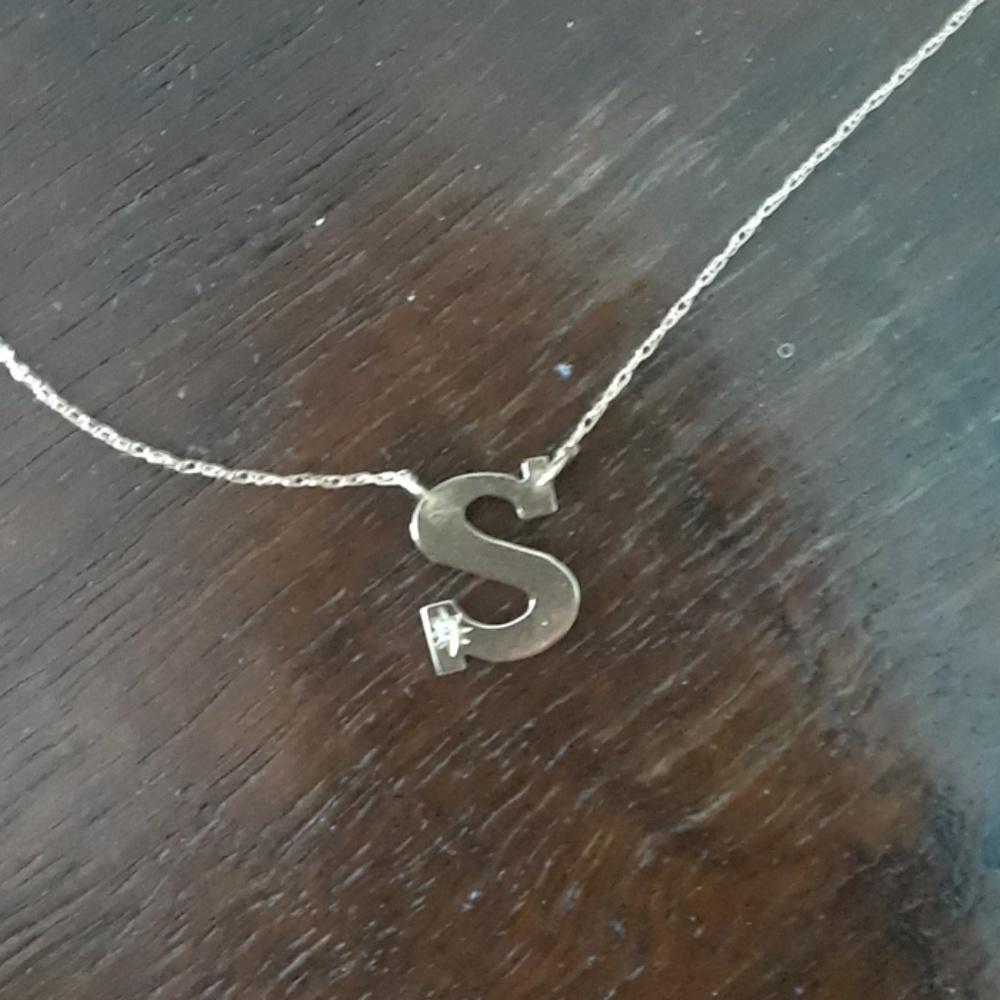 14 Karat Gold Letter S necklace 18"